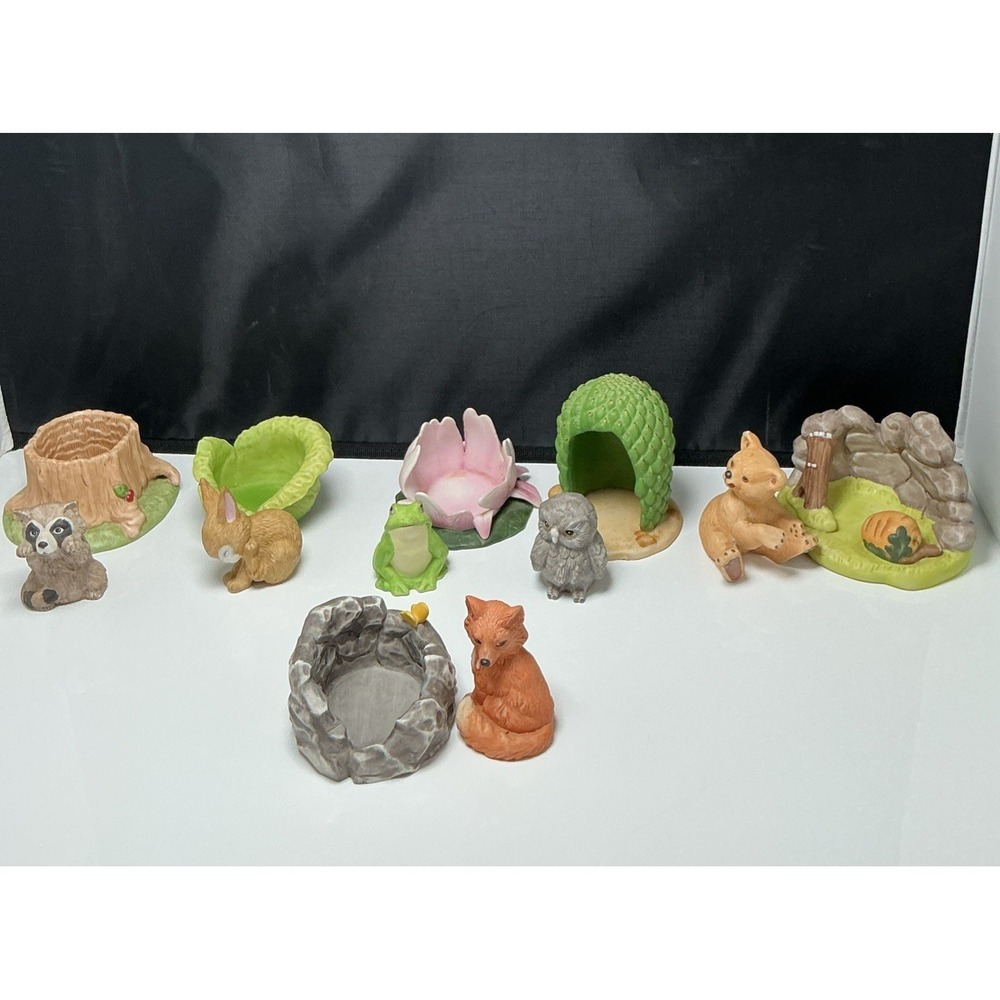 VTG 1980s Franklin Mint Woodland Surprises Lot Of 6 Nature Animal Figurines